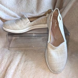 Women's Clark's Cloudsteppers Linen sparkle, Comfy, Casual, Athleisure,‎ Sz 8
